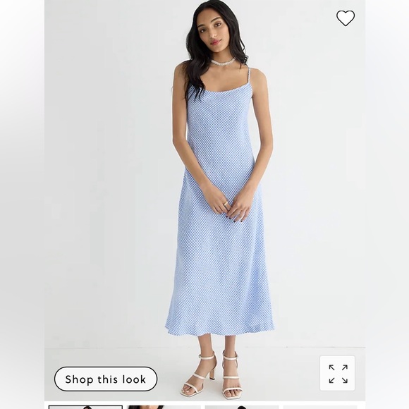J. Crew Dresses & Skirts - J Crew Gwyneth slip dress in blue gingham linen